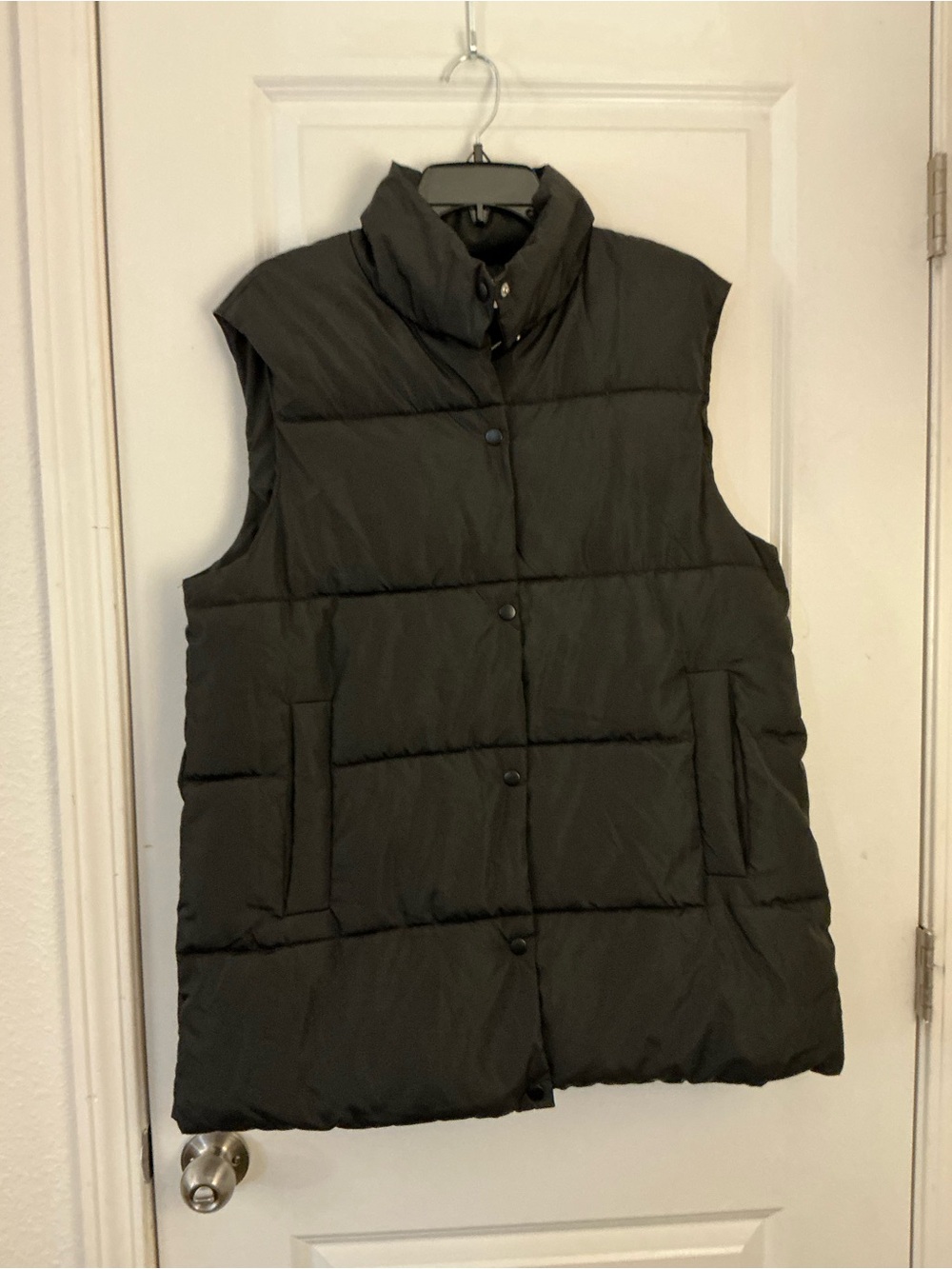 Miss Posh Black Quilted Mock Neck Longline Puffer Vest XL